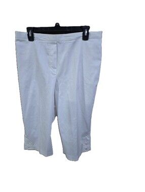 Alfred Dunner Petite White Capri's Size 14P Elastic Waist